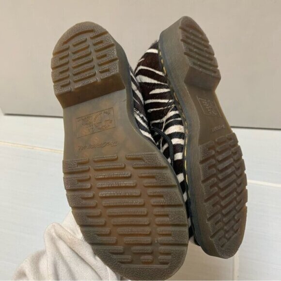 Dr. Martens Zebra Print Pony Hair Leather Boots #3 Rare 6 - Picture 3 of 11